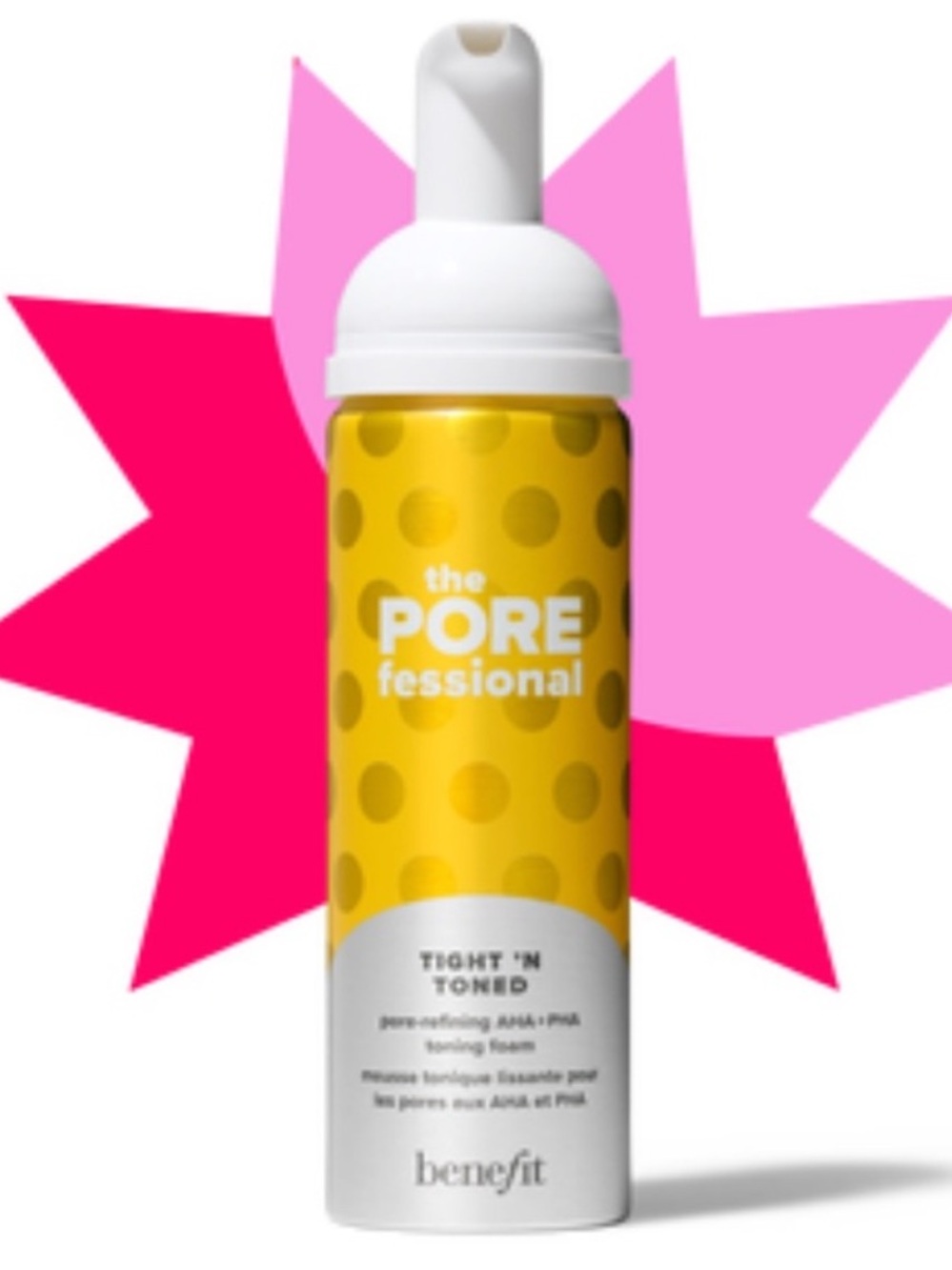 Benefit POREfessional Tight 'N Toned Pore-Refining AHA+PHA Toning Foam 4.5oz NIB